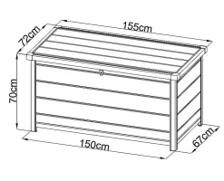 Coffre de jardin résine anthracite 780 L