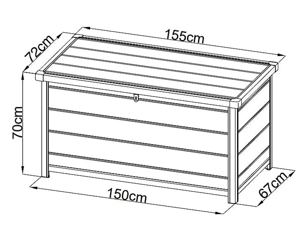 Coffre de jardin résine anthracite 780 L