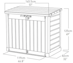 Coffre de jardin SIO MAX en résine - KETER - noir et gris - 1200 litres