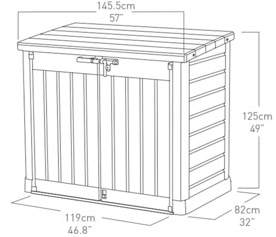 Coffre de jardin SIO MAX en résine - KETER - noir et gris - 1200 litres