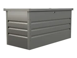 Coffre de rangement de jardin en acier galvanisé gris - 400L - TOMASO