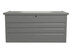 Coffre de rangement de jardin en acier galvanisé gris - 400L - TOMASO