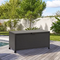 Coffre de rangement Edenio graphite L 182,2 x 78 x 89,4cm en aluminium - Hespéride