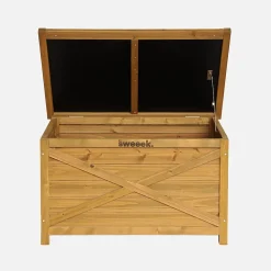 Coffre de rangement en bois 80 cm. naturel. L80 x P48 x H50cm. capacité 100L