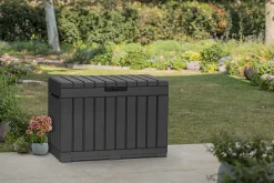 Coffre de rangement en résine Kentwood coloris gris anthracite 190L Keter