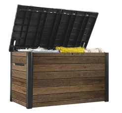 Coffre de rangement en résine Ontario Walnut coloris noyer 870L Keter