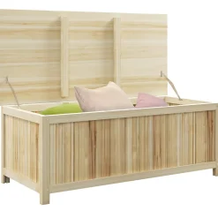 Coffre de rangement extérieur 172L avec vérins - dim. 120L x 55l x 45H cm - bois de sapin