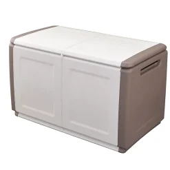 Coffre de Rangement Extérieur 230L Malle de Jardin Beige/Taupe 96 x 53 x H57cm Poignées de transport INTEC