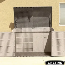 Coffre de rangement extérieur Lifetime en résine l.191,1 x H.132,2 x P.108 cm 2124L beige