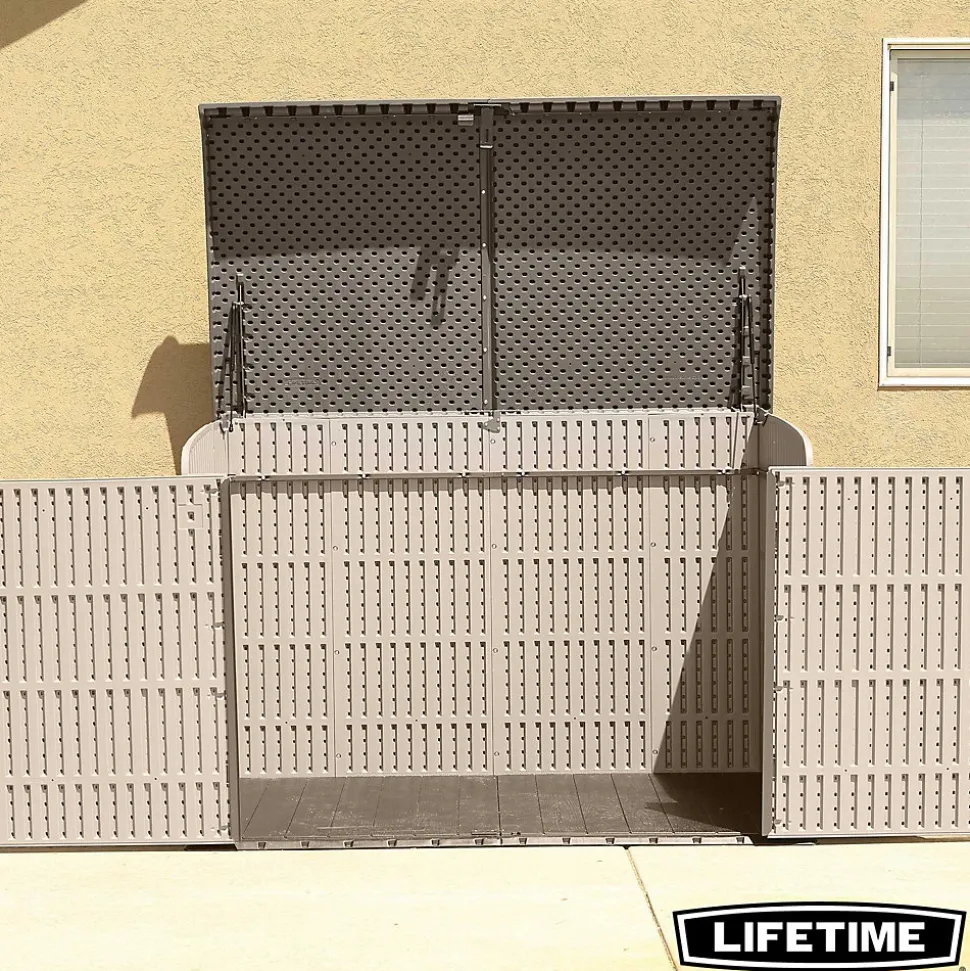 Coffre de rangement extérieur Lifetime en résine l.191,1 x H.132,2 x P.108 cm 2124L beige