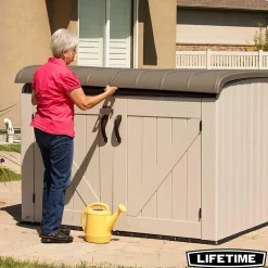 Coffre de rangement extérieur Lifetime en résine l.191,1 x H.132,2 x P.108 cm 2124L beige