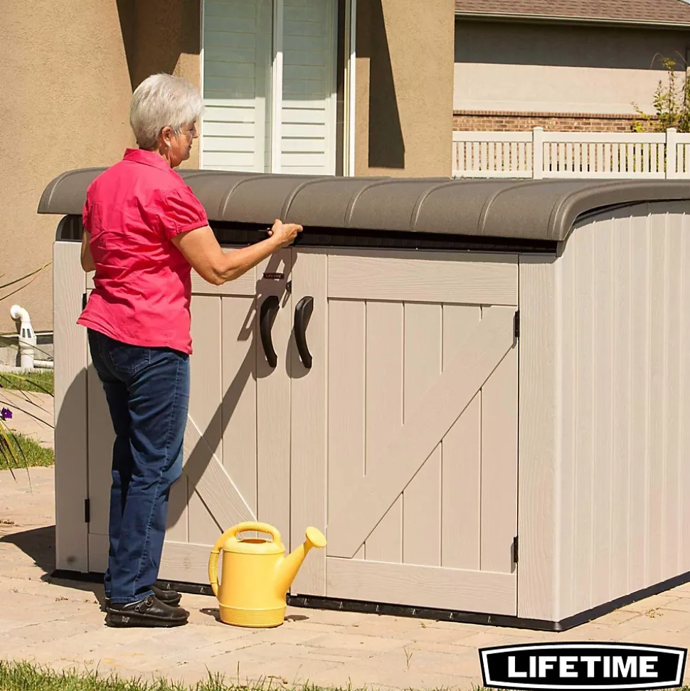 Coffre de rangement extérieur Lifetime en résine l.191,1 x H.132,2 x P.108 cm 2124L beige