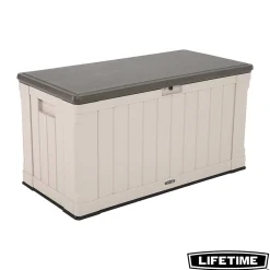 Coffre de rangement extérieur Lifetime en résine l.127 x H.67,2 x P.64 cm 439L beige