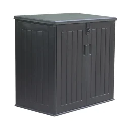 Coffre de Rangement Jardin en Resine Gardiun Soften 775 L Fermeture Amortisseur a Gaz 116x71x109/112,5 cm Noir