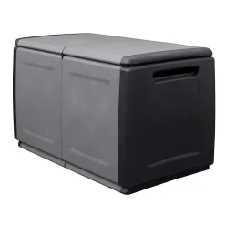 Coffre de rangement 230L Coffre de Jardin Gris/Noir 96 x 53 x H57cm Poignées de transport polypropylène INTEC