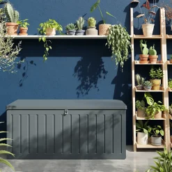 Coffre de rangement résine Catria gris granit 490L