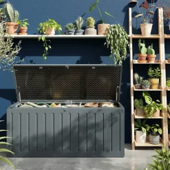 Coffre de rangement résine Catria gris granit 490L