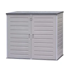 Coffre en Resine Gardiun Soften II 1.170 L 140x82x123 cm avec Amortisseurs Rangement Filtre a Sable et Pompe Montage Facile