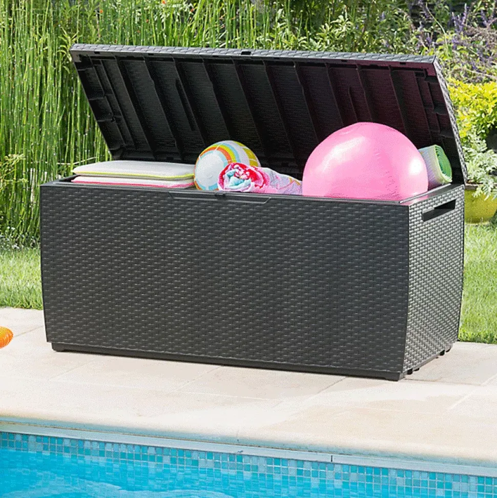 Coffre jardin résine "Capri" 305 L 123 x 53.5 x 57 cm Gris anthracite