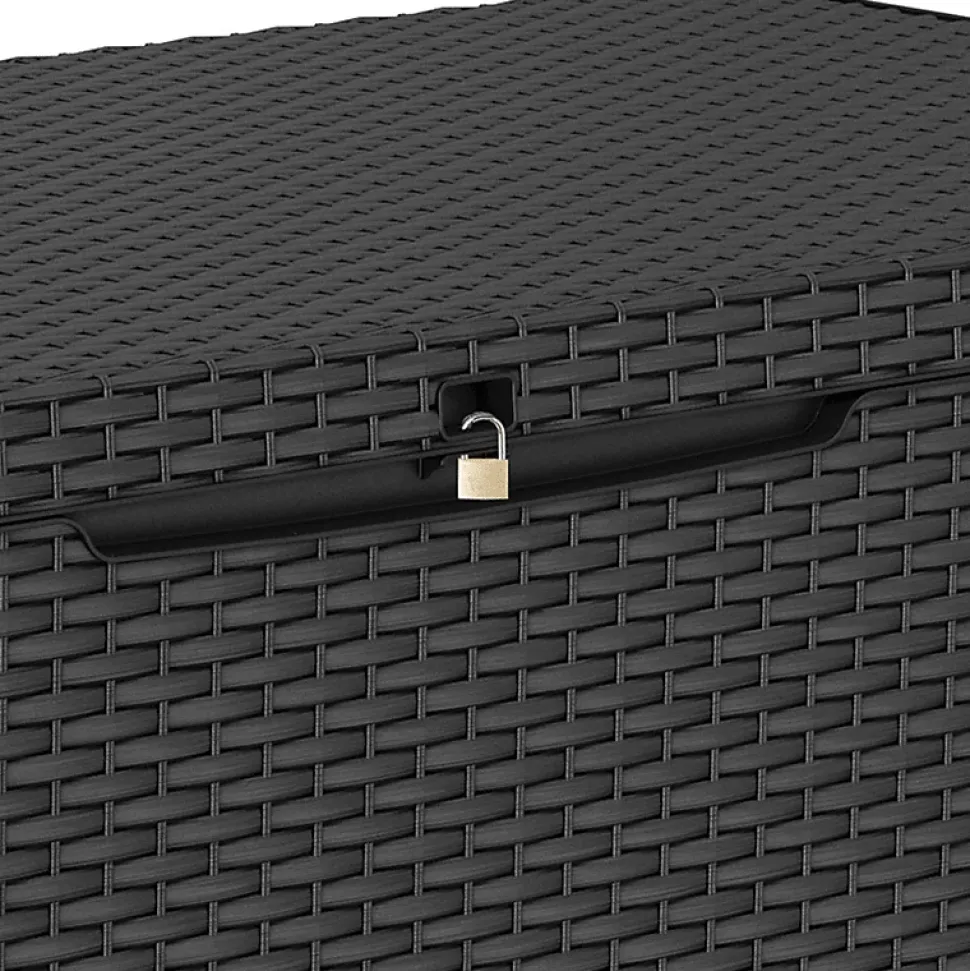 Coffre jardin résine "Capri" 305 L 123 x 53.5 x 57 cm Gris anthracite