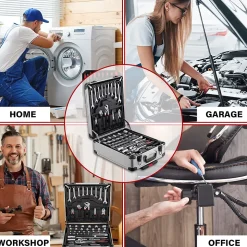 Coffret à Outils 1000 Pièces Professionnel - Valise Roulante Aluminium avec Poignée Télescopique et Outils Chrome Vanadium pour