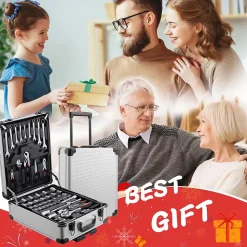 Coffret à Outils 1000 Pièces Professionnel - Valise Roulante Aluminium avec Poignée Télescopique et Outils Chrome Vanadium pour