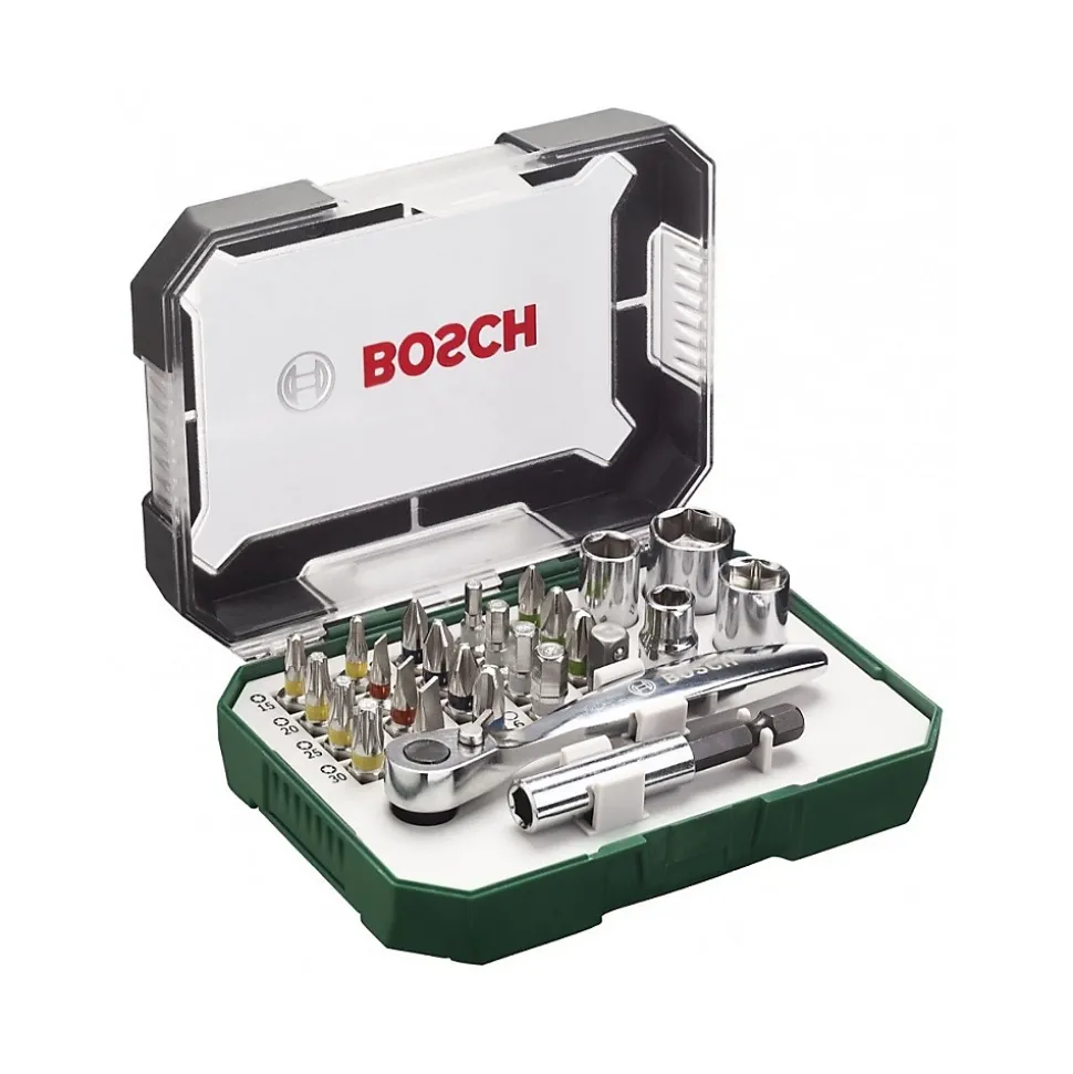 Coffret 26 pièces Bosch 2607017322 Embouts de vissage + Clé à Cliquet