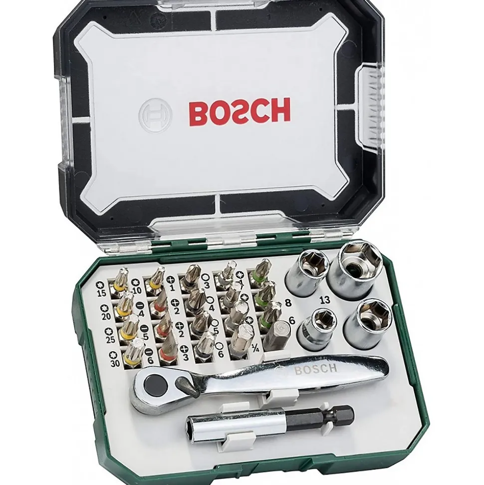 Coffret 26 pièces Bosch 2607017322 Embouts de vissage + Clé à Cliquet