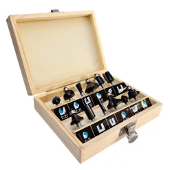 Coffret assortiment de 12 mèches de défonceuse carbure Q. 6 mm pour bois, panneaux - OMNIVOR
