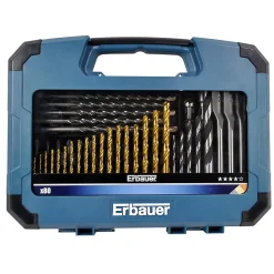 Coffret assortiment forets et embouts perçage vissage Erbauer (80 pcs)