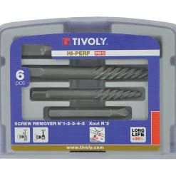 Coffret extracteurs goujons et vis - 6 pièces - Tivoly