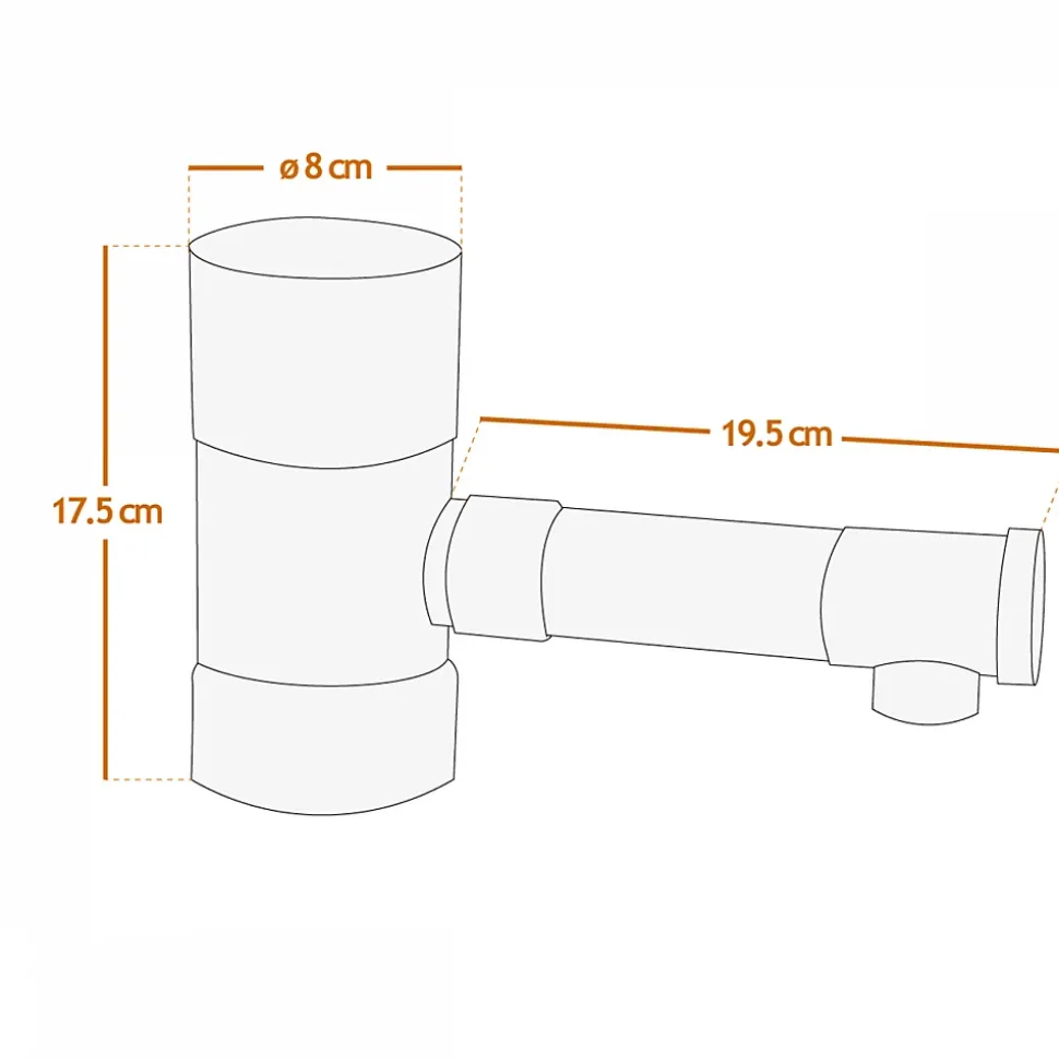 Collecteur, récupérateur d'eau de pluie pour gouttière - Diamètre 8 cm - Linxor