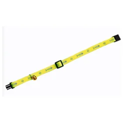 Collier réglable de 20 à 35 cm jaune motif poisson + clochette pour chat