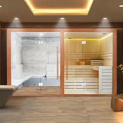 Combi Sauna Hammam Boreal Sublimation Blanc - 8 places - 340 x 175 x 210