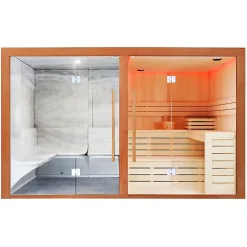 Combi Sauna Hammam Boreal Sublimation Blanc - 8 places - 340 x 175 x 210