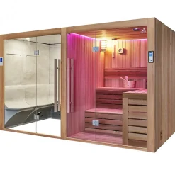 Combi Sauna Hammam Boreal Sublimation Rouge - 8 places - 340 x 175 x 210