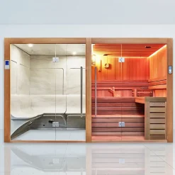 Combi Sauna Hammam Boreal Sublimation Rouge - 8 places - 340 x 175 x 210