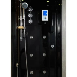 Combi Sauna Infrarouge Douche Hammam Boreal IR-H 180G BLACK - gauche