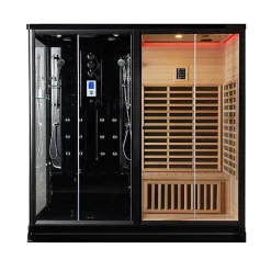 Combi Sauna Infrarouge Douche Hammam Boreal IR-H 220D BLACK - droite