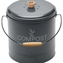 Composteur de cuisine en métal avec filtre et seau en platique 8 litres