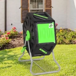 Composteur domestique de jardin, Bac à compost Rotatif 360 de 70L - décomposition rapide des matières organiques pour engrais