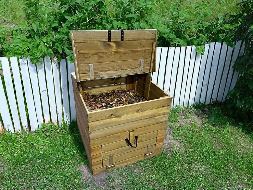 Composteur en bois 500L "Douglas" 80 x 80 x 85 cm