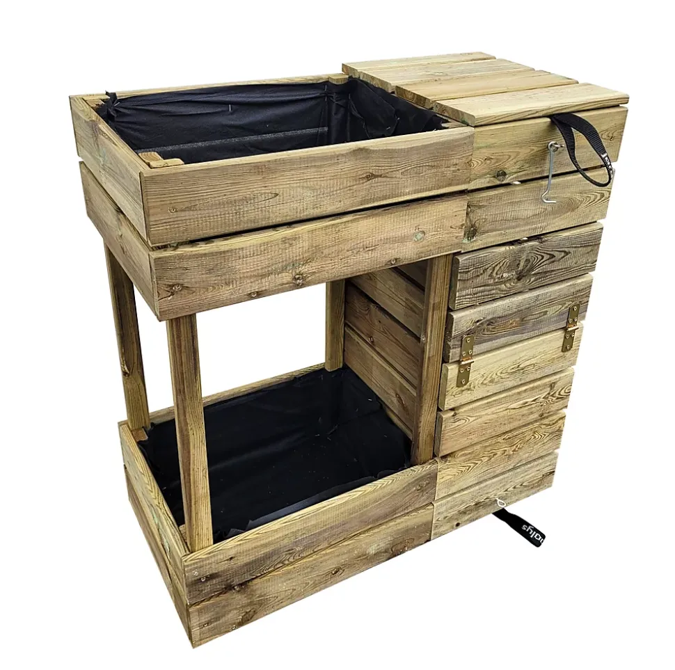 Composteur Essencia 2 bacs bois 70L Jardipolys