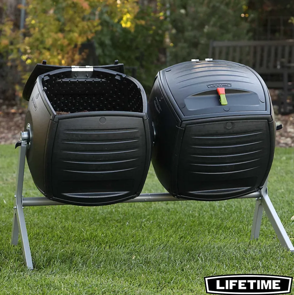 Composteur Lifetime 380L noir H.111 x l.144 cm