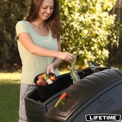 Composteur Lifetime 380L noir H.111 x l.144 cm