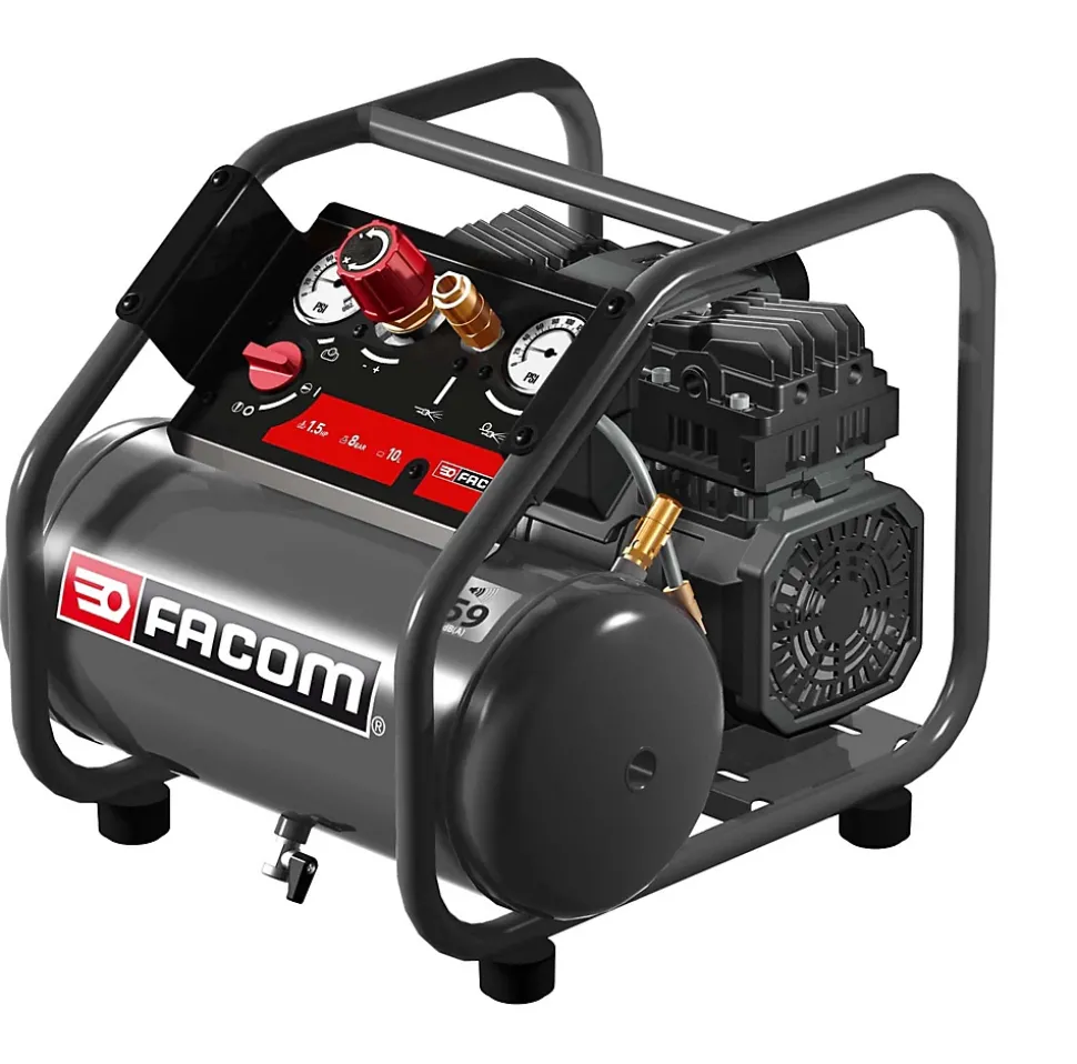 Compresseur d'air structure de chantier silencieux Facom 6L 1.6 HP