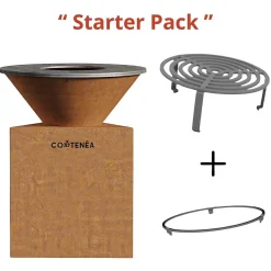 CORTENÉA kit starter brasero + Grille et Rebord 80 cm