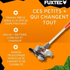 Coupe bordure batterie - FUXTEC FX-E1RT20 - 20V Set batterie 2Ah et chargeur 2A