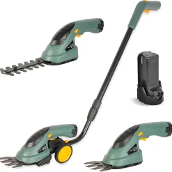 Coupe-bordure taille-haie sans fil 2 en 1 FISHTEC télescopique lames 10 et 17 cm