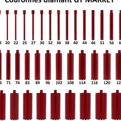 Couronne diamant 56 mm pour carotteuse - GT MARKET